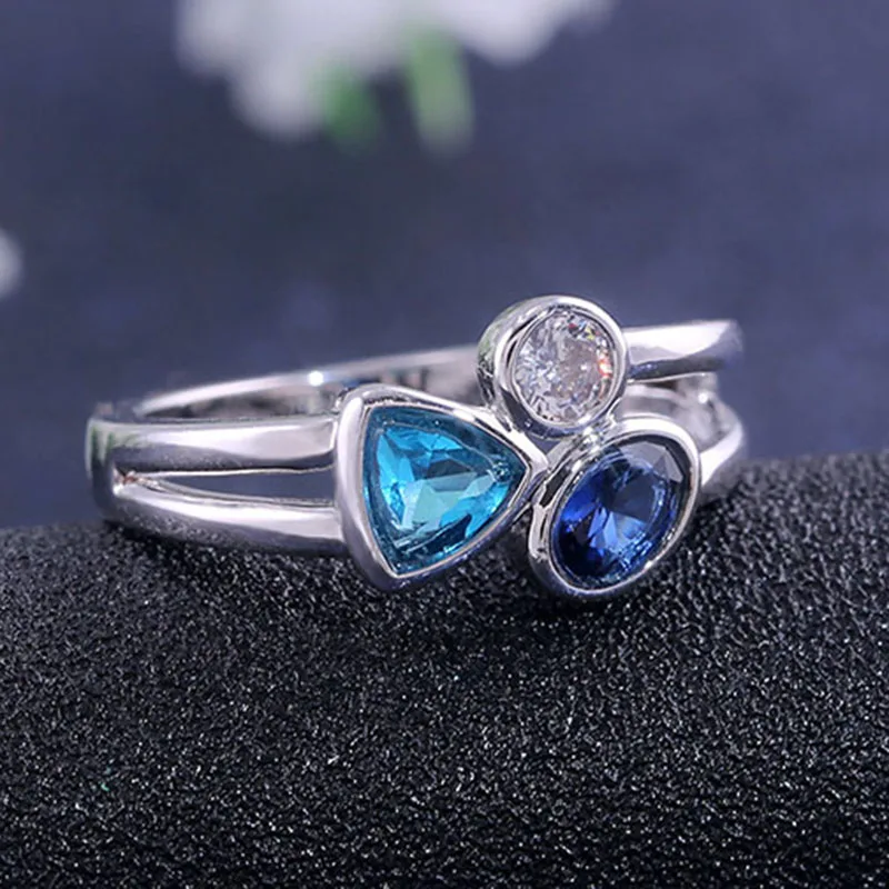 Ring M367 Модный большой голубой камень, кольцо, очаровательное ювелирное изделие для женщин, CZ обручальные кольца, кольцо для помолвки, Женские аксессуары, подарки Z4K146 - Цвет основного камня: Ring M367
