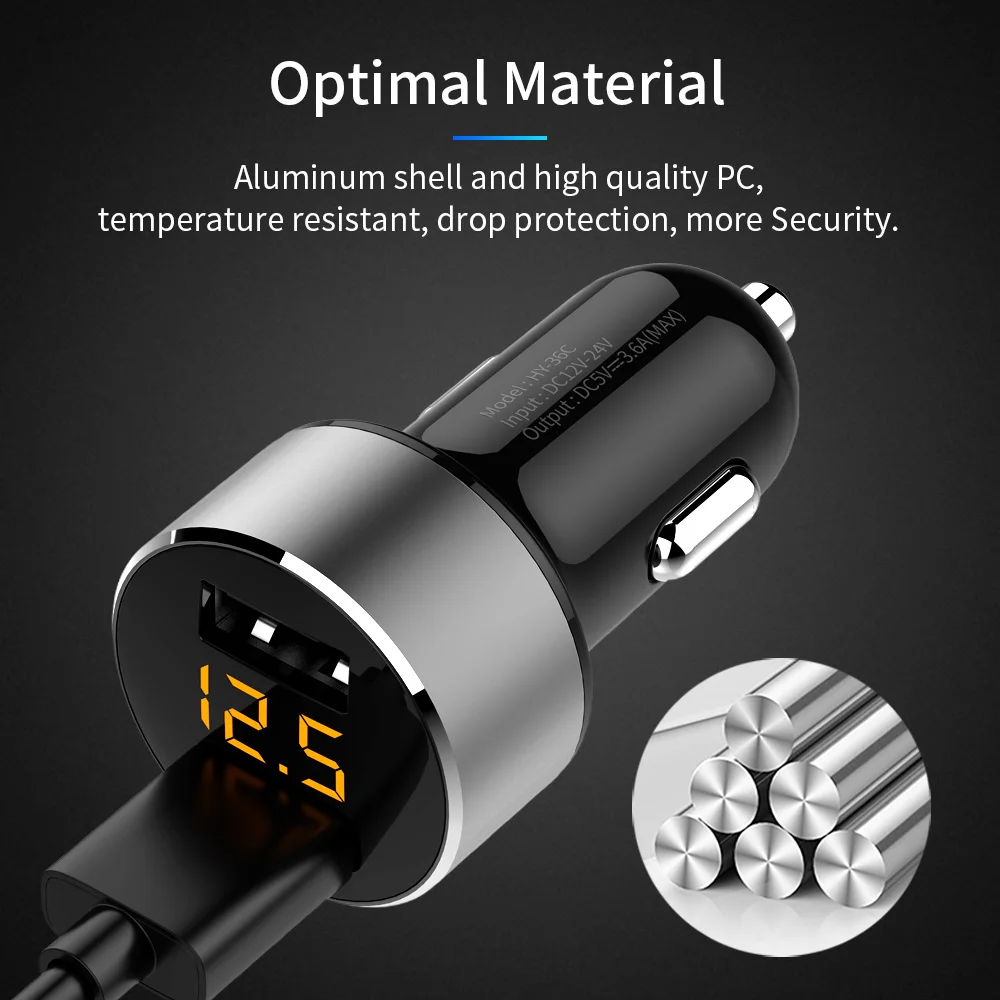 FLOVEME автомобильное зарядное устройство 18 Вт USB для iPhone Xiaomi двойной порт 3.6A быстрая