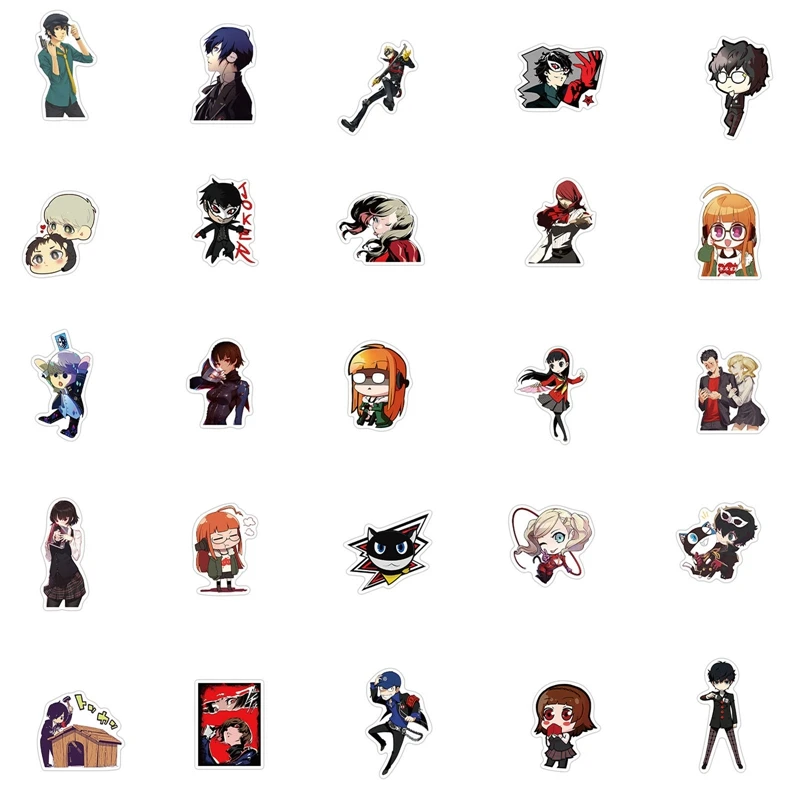

50Pcs Persona 5 Game Stickers Waterproof Decals For Skateboard Fridge Guitar Laptop Motorcycle Travel Luggage Cartoon Sticker
