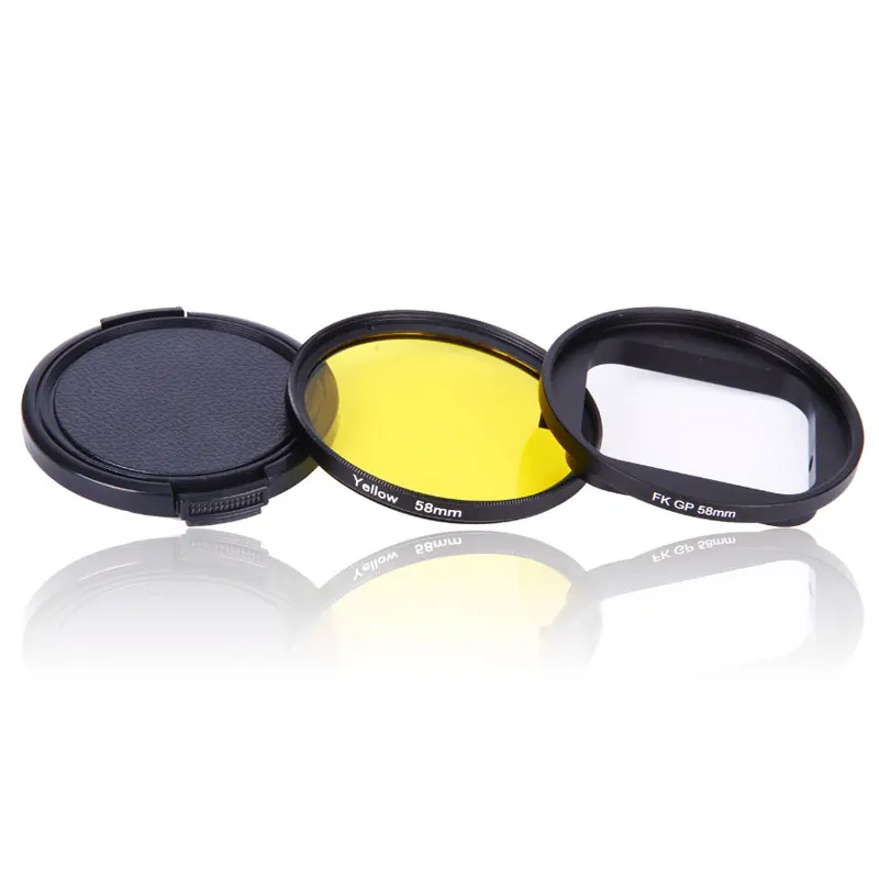 58 мм УФ CPL FLD красный желтый фиолетовый оранжевый цветной фильтр + крышка