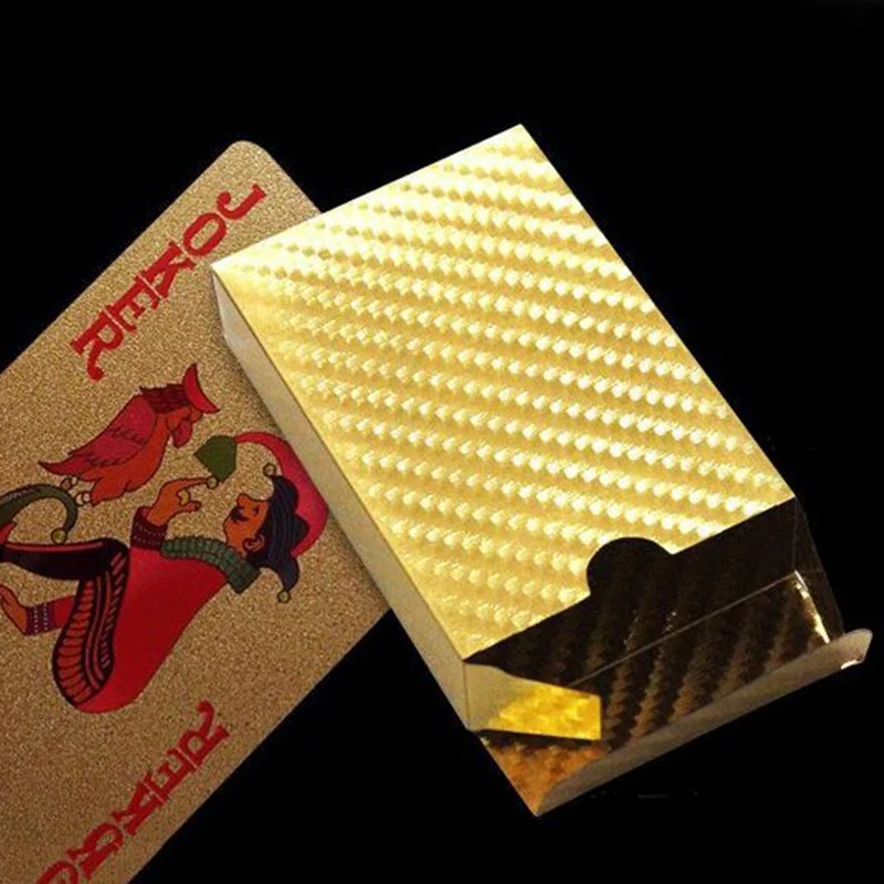 

24K Gold Playing Cards Poker Game Deck Gold Foil Poker Set Plastic Magic Card Waterproof Cards Magic
