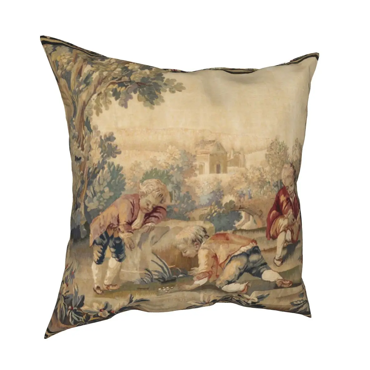 Aubusson Античная французская подушка чехол наволочка декоративный Винтажный в
