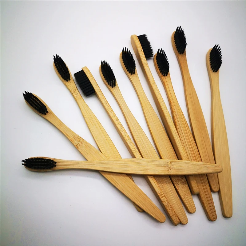 

Bamboo Toothbrush Eco Friendly Wooden Tooth Brush Soft Bristle Tip Charcoal Adults Oral Care Toothbrush