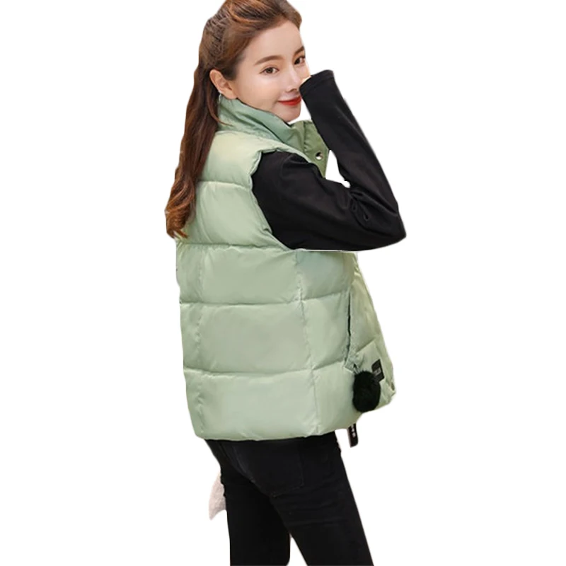 Женский маленький жилет из хлопка куртка новый зимний теплый пуховой Женская