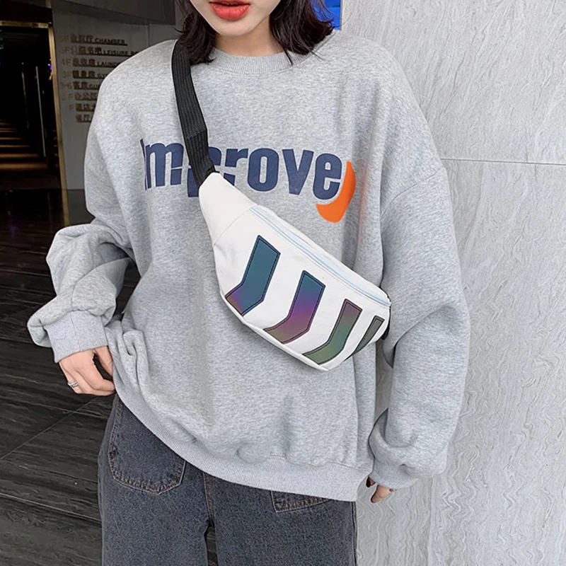 

Chest Bag for Men Canvas Waist Bag Male Reflective Fanny Crossbody Pack Belt Bag Casual Travel HandBags Hip Shoulder Bag