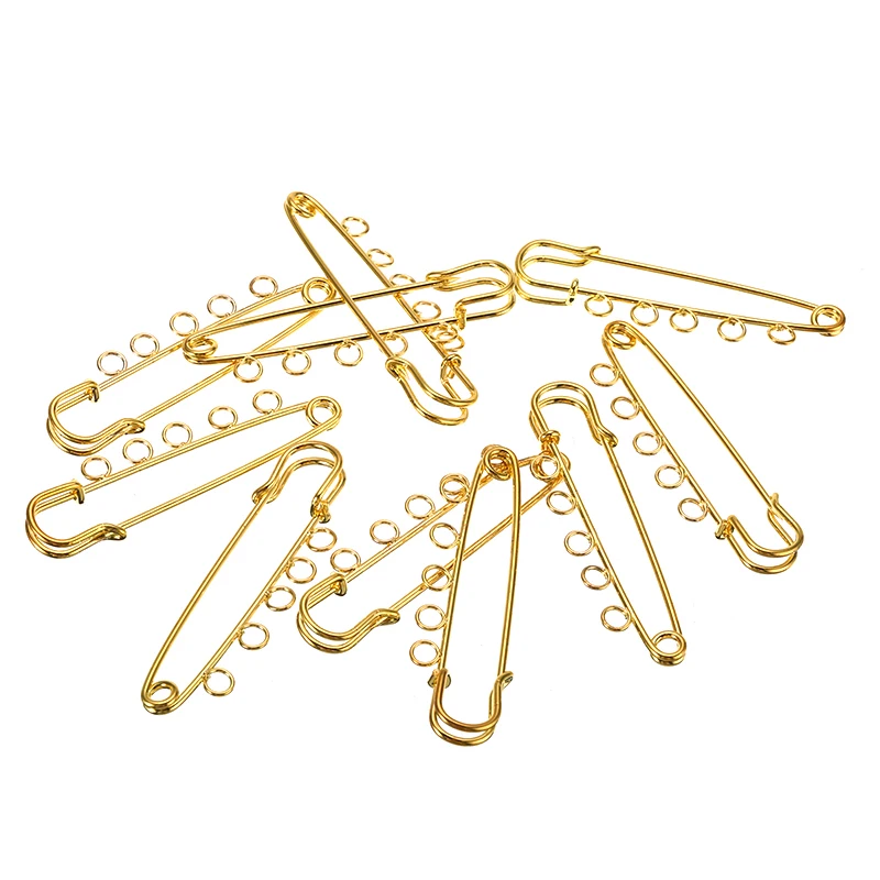 10 шт./компл. железные Броши с 5 отверстиями фурнитура броши шпильки золотистого