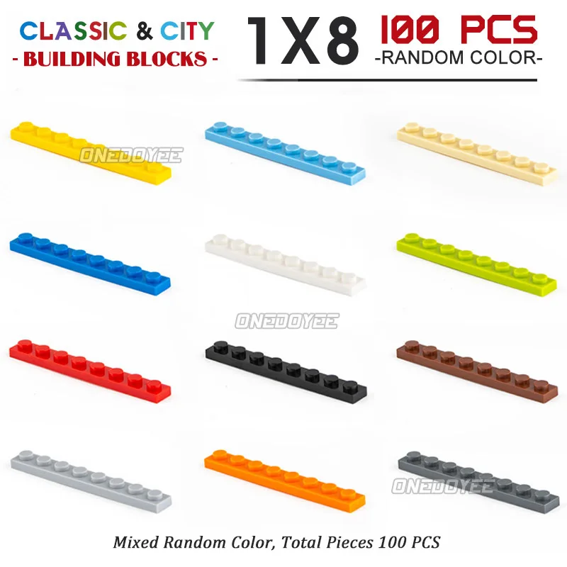 

1X8 Classic Building Blocks For Children Toys Colorful Building Blocks City DIY Creative Bricks Bulk Model Bricks100-500PCS