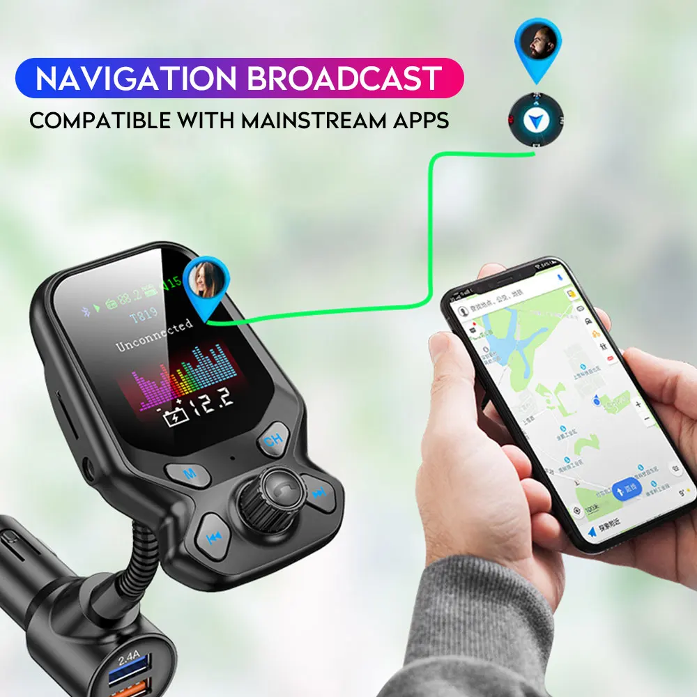 Fm передатчик модулятор Bluetooth Handsfree автомобильный комплект аудио mp3 плеер с двумя