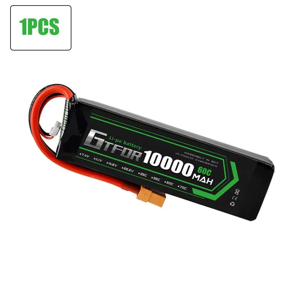 GTFDR батарея lipo 2S 7,4 V 10000mah 60C 120C HV 3S 11,4 V 5200mah 20C 40C для радиоуправляемого автомобиля дрона FPV Walkera QR X350 PRO квадрокоптера