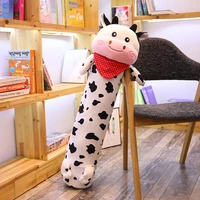 1pcs 90140cm soft stuffed cute long cow plush pillow soft frog lion fox plush toys birthday gift sleepping bed decoration