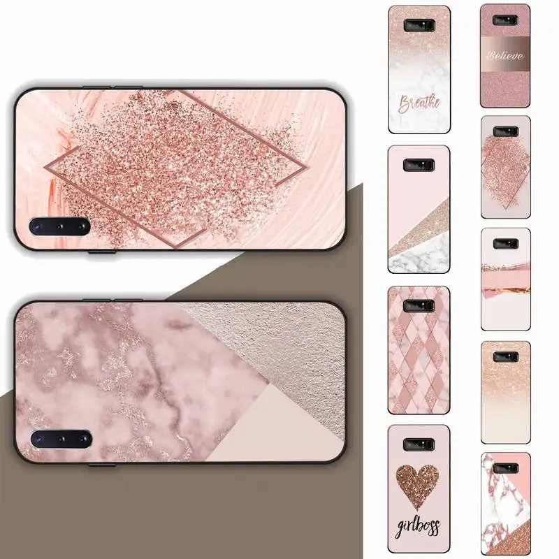 

Rose Gold Pink Glitter Phone Case for Samsung Note 5 7 8 9 10 20 pro plus lite ultra A21 12 72