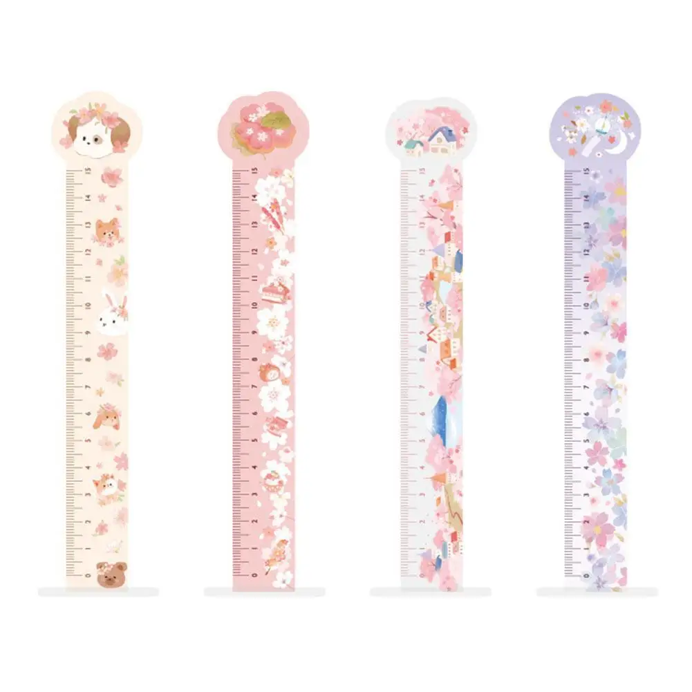 

1PC Cute Cartoon Acrylic Ruler Small Fresh Series School Office DIY Supplies Stationery Kawaii Ruler Drawing Ruler A3M4