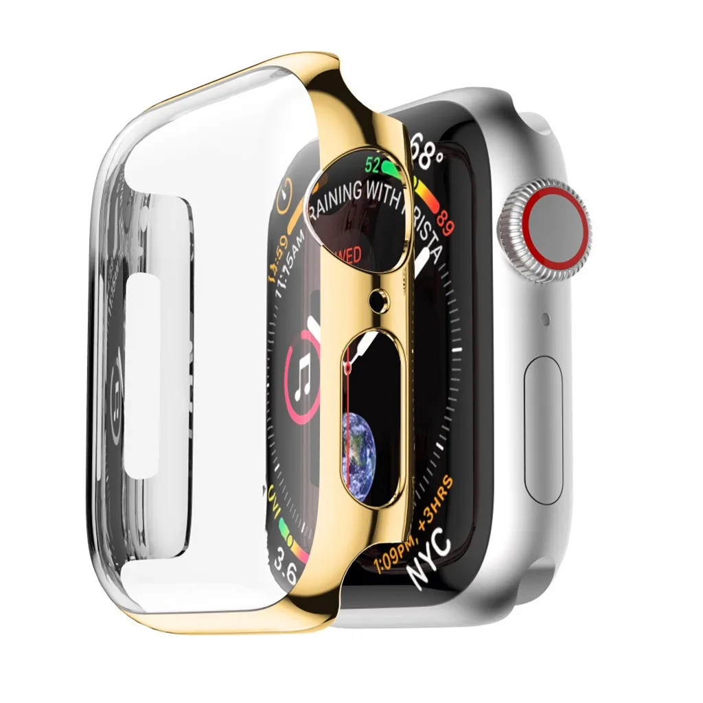 Ультратонкое покрытие чехлы Защитный бампер, чехол КРЫШКА ДЛЯ IWatch 5 40 мм 44 мм Смарт часы защитные аксессуары для Apple#912