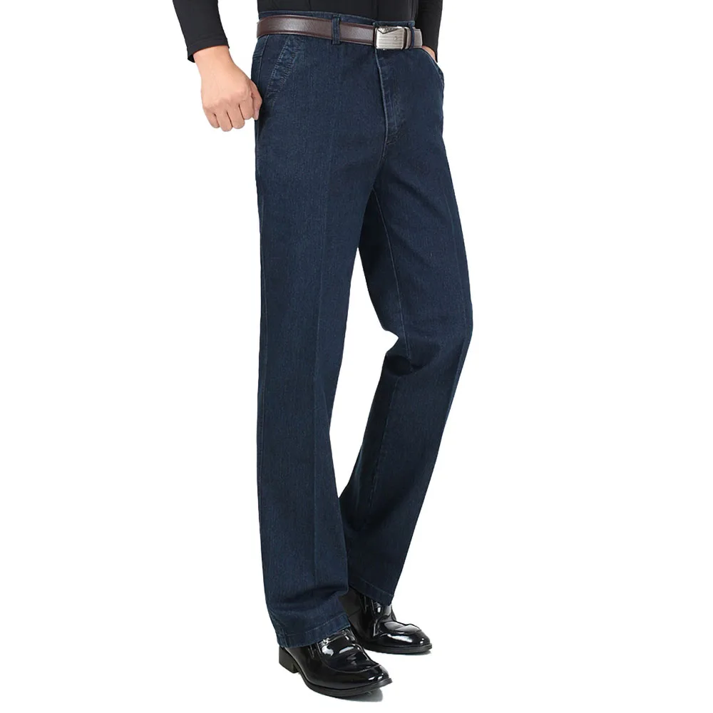 

New Arrival Stretch Jeans for Men Spring Autumn Male Casual High Quality Cotton Regular Fit Denim Pants Dark Blue Baggy Trousers