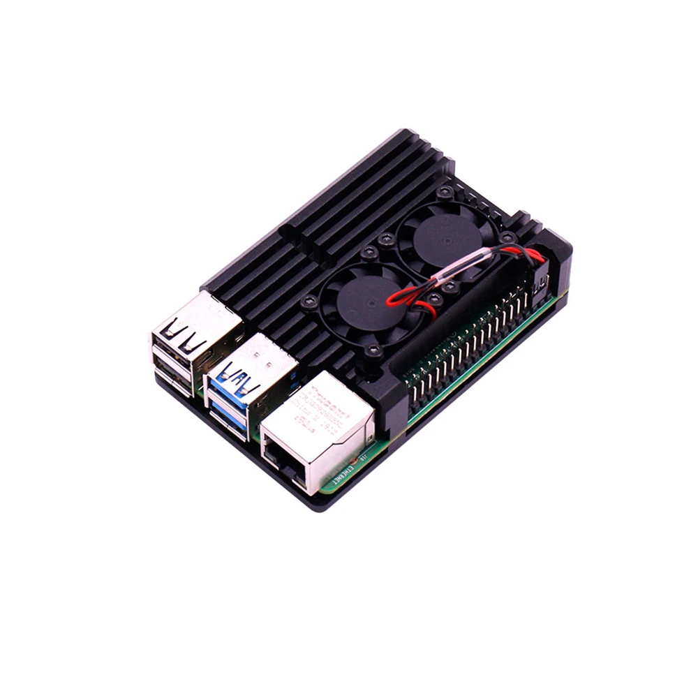 Новый Raspberry Pi 4 Чехол Алюминиевый металлический с двойным охлаждением корпус