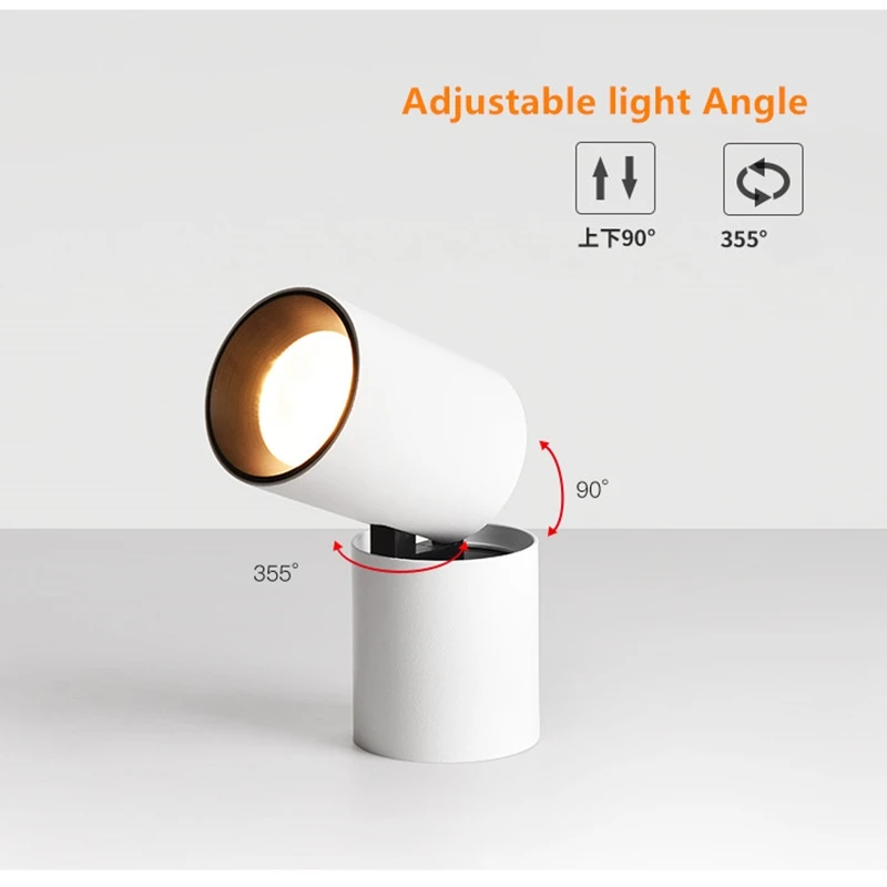 Dimmable вращающийся светодиодный светильник 10 Вт 15 20 Регулировка поверхности COB