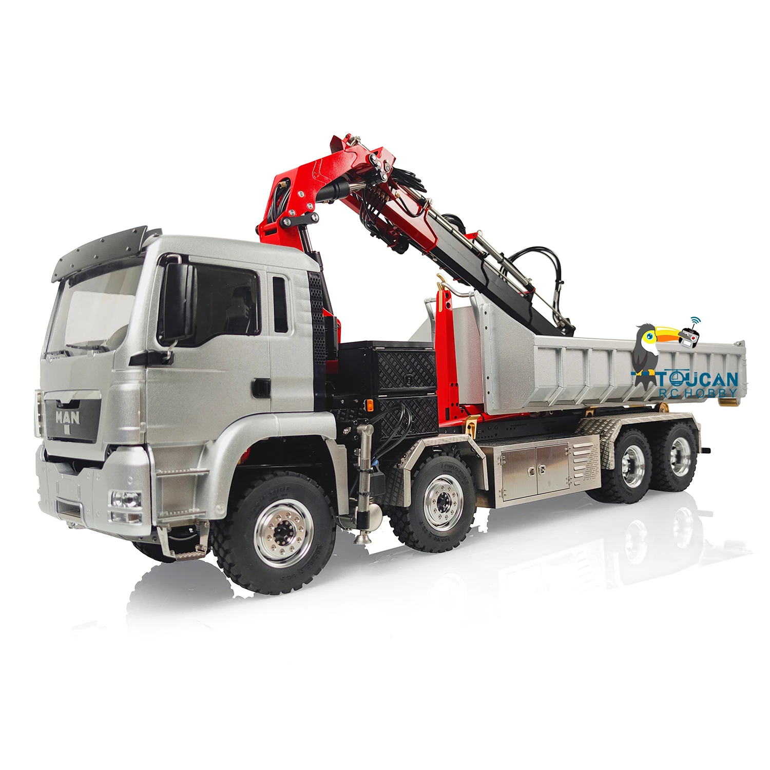 1/14 металлический LESU гидравлический RC Roll-on кран самосвал с дистанционным