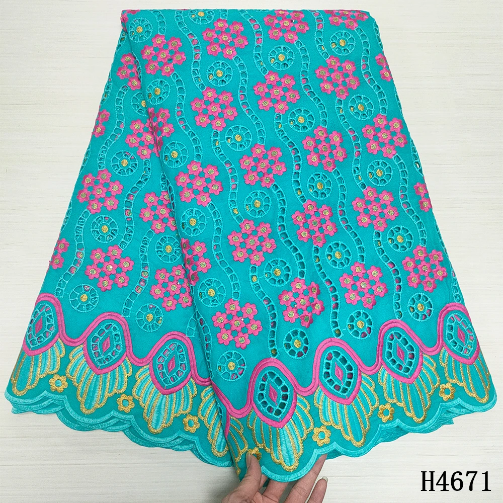 

Горячая Распродажа нигерийская хлопковая Кружевная Ткань 5 ярдов, африканская швейцарская вуаль, кружево в Швейцарии, высокое качество шве...