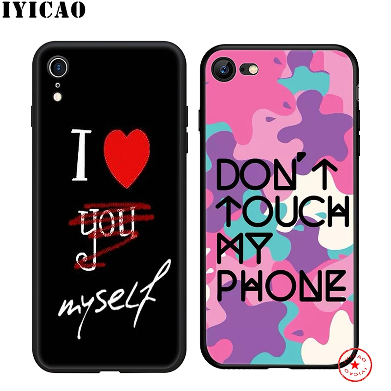 IYICAO не трогайте мой телефон Мягкий чехол для iPhone 11 Pro XR X XS Max 6 6S 7 8 Plus 5 5S SE