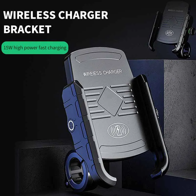 motorcycle phone holder usb qc3 0 fast charger motorbike mirror mobile stand support qi wireless charging gps cellphone mount free global shipping