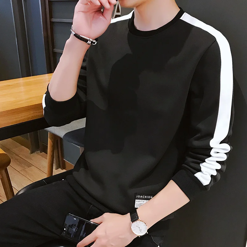 Sweatshirt Men's Spring Autumn Long-sleeved Korean Style Trend Round Neck M-4XL Loose Big Size Factory Wholesale