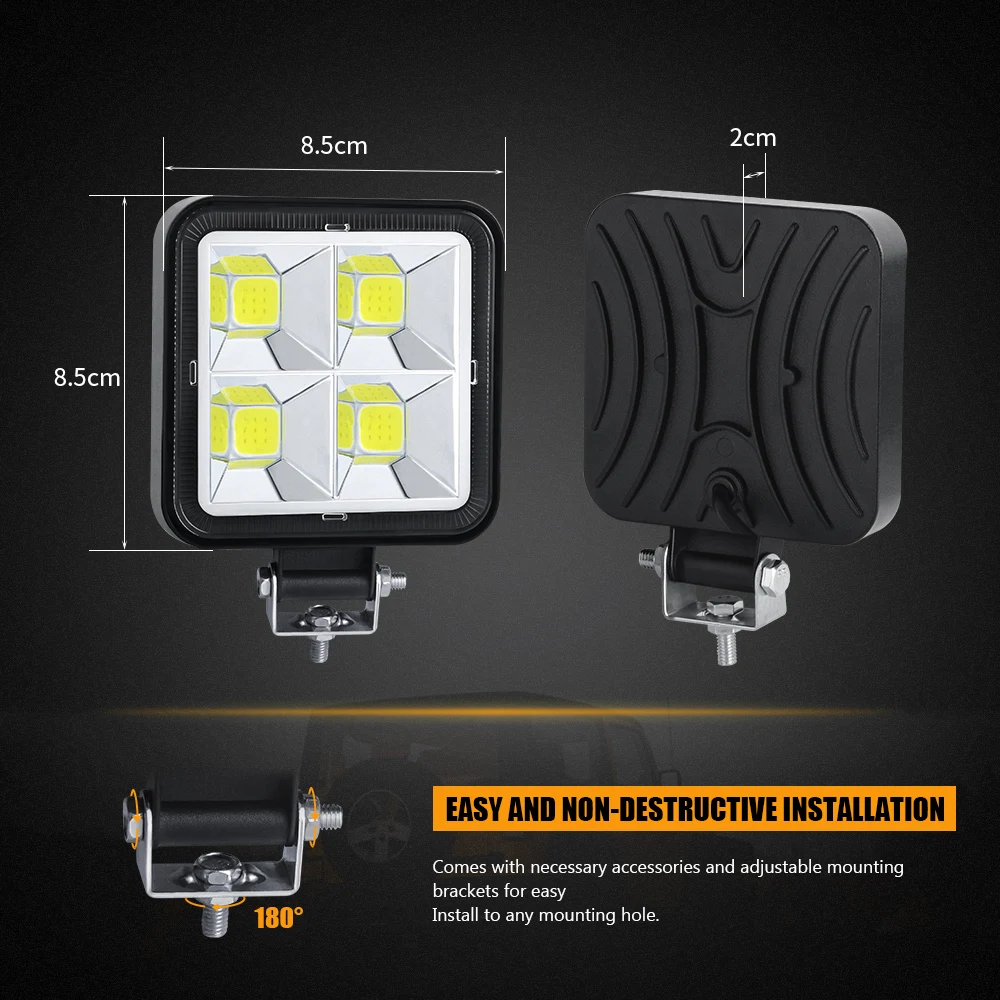 3-дюймовая Светодиодная панель рабочего освещения прожекторный луч чипы COB 12 В 24