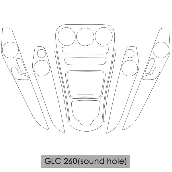 Set for GLC260 hole Аксессуары для салона автомобиля для Mercedes Benz C 180 200 GLC260, высокое качество, TPU, автомобильная прозрачная защитная пленка, наклейки - Название цвета: Set for GLC260 hole