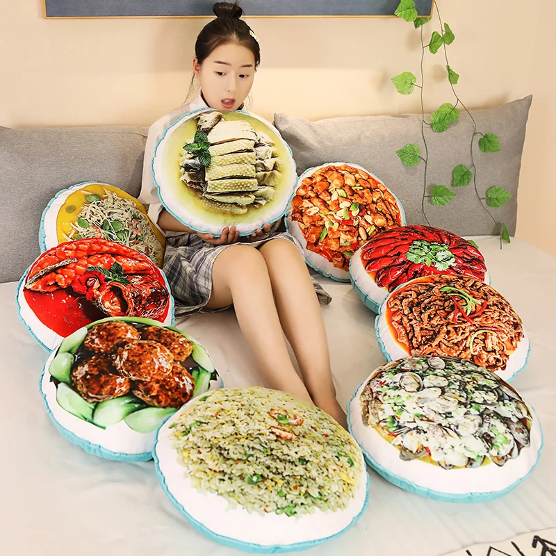 

1pc simulation food home nap pillow cushion crayfish / fish-flavored pork Yangzhou fried rice and other stage performance props
