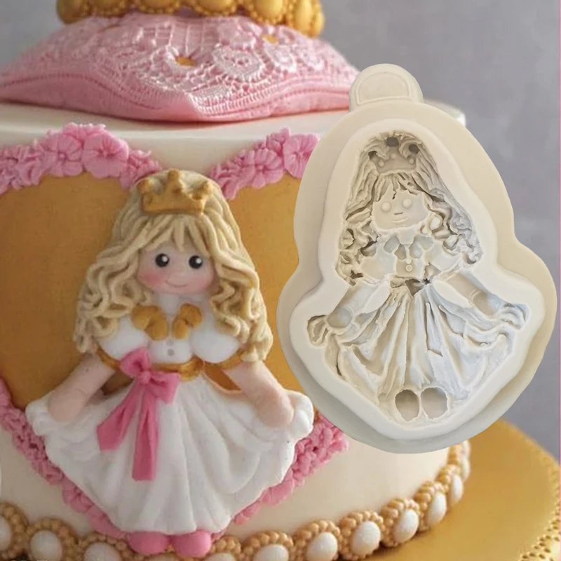 Princess Sugar Buttons Moulds Fondant Cakes Decor Tools Silicone Molds Sugarcraft Chocolate Baking Tools For Cakes Gumpaste Form