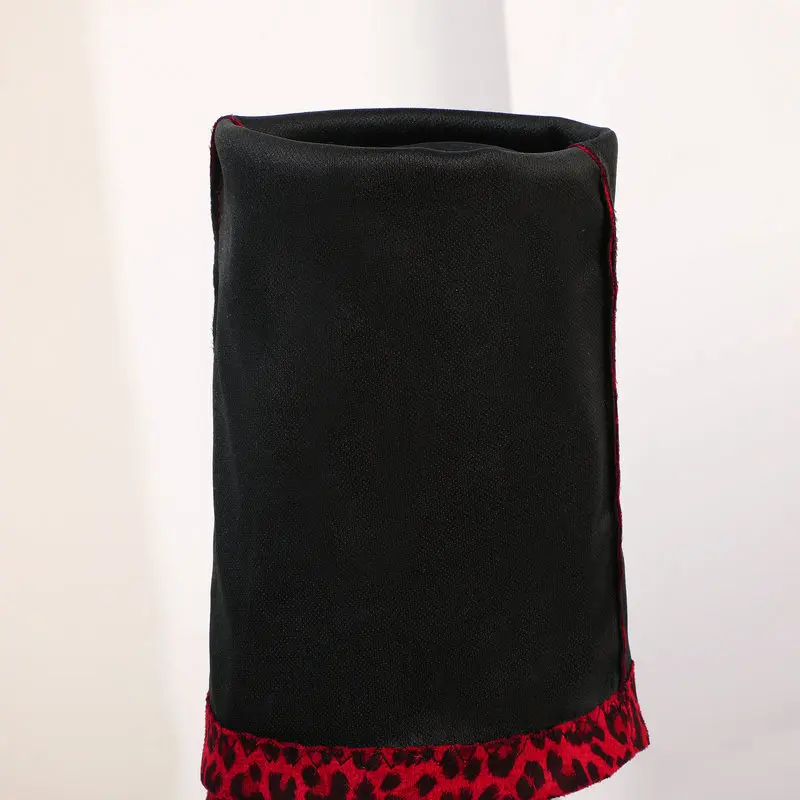 Осенние модные тянущиеся сапоги до колена высокие женские леопардовые зимние из