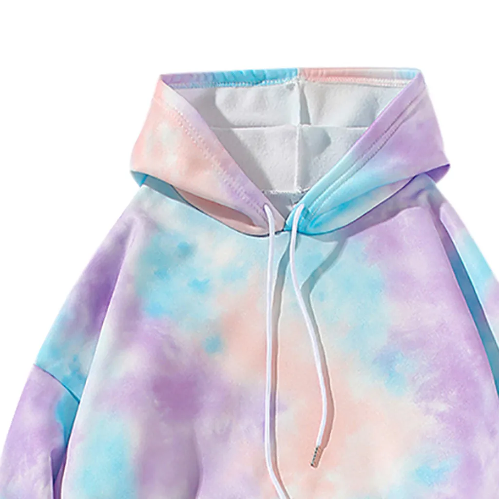 

Women Tie dye hoodies pocket hooded pullover top print hoodies full sleeve fashion streetwear Harajuku clothes