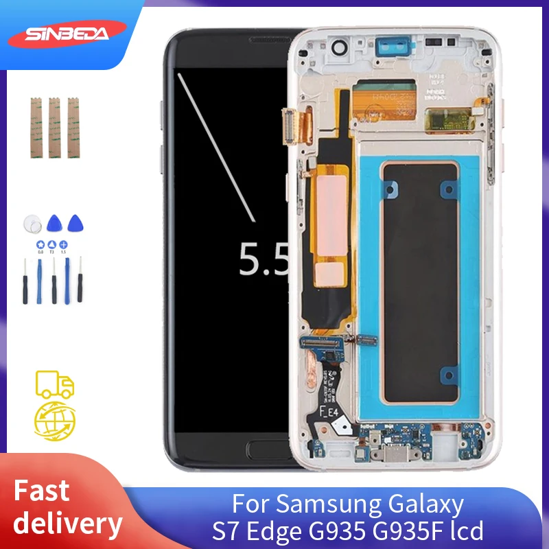 

5.5'' Original AMOLED LCD Display Touch Screen Digitizer Assembly For Samsung Galaxy S7 edge G935 G935F Repair Parts