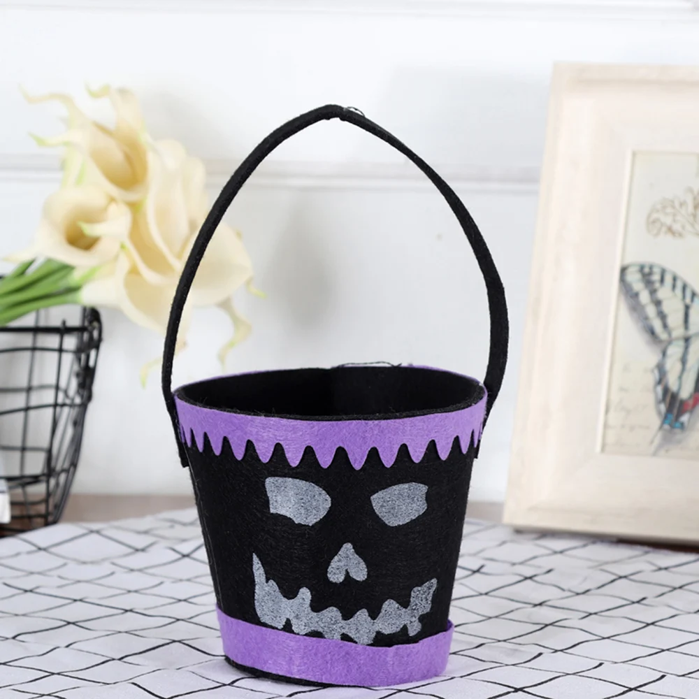 Мини-ведро для Хэллоуина портативная тканевая войлочная маленькая ведро конфет