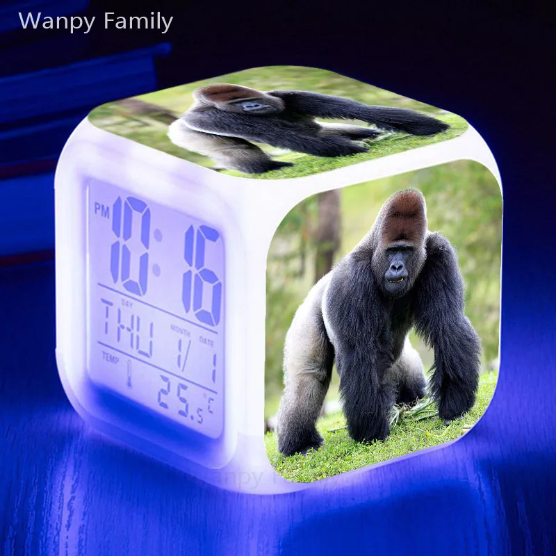 Cute Gorilla Alarm Clock Large screen multifunction LED digi