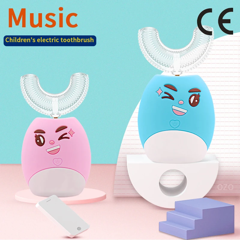 

Умная музыкальная детская электрическая зубная щетка 360 градусов, детская звуковая зубная щетка, мягкая щетка Xiomi U, зубная щетка с мультяшны...