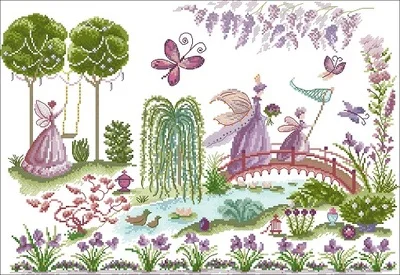 

25-butterfly hunting (14CT) Counted Cross Stitch 11CT 14CT 18CT DIY Cross Stitch Kits Embroidery Needlework Sets
