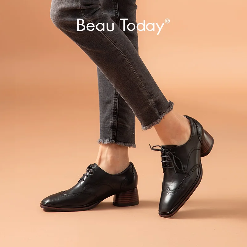BeauToday/кожаные туфли; Броги 