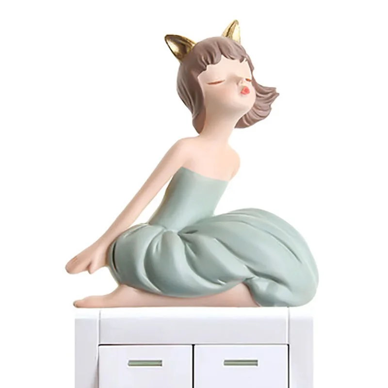 

3D Cartoon Girl Resin Wall Stickers Creative Diy Wall Decor Sticker Living Room Home Decoration Accessories