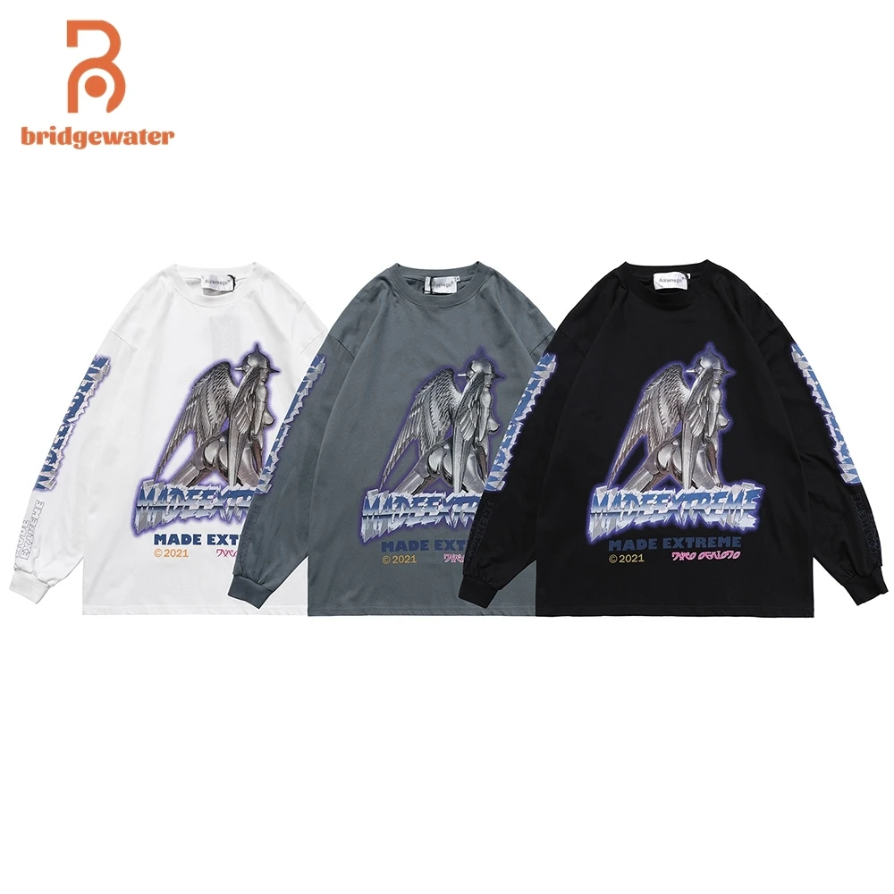 

Свитшот BRIDGEWATER мужской с круглым вырезом, пикантный тонкий пуловер в стиле панк, хипстер, уличная одежда в стиле Хай-стрит, рок