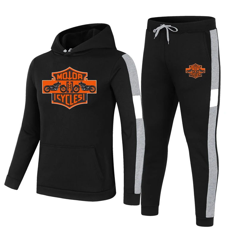 

2021 brand sportswear men's fashion hoodie 2021 men's suit sweater + sweatpants spring and autumn %100 cotton two-piece suit