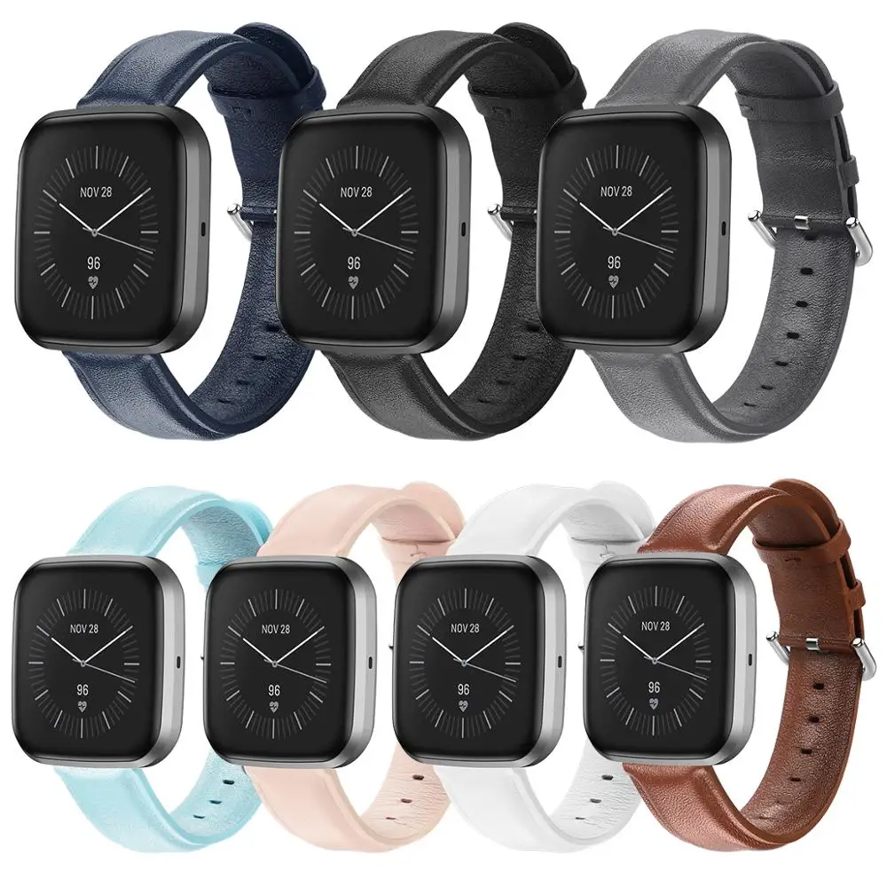 Водонепроницаемый кожаный ремешок для фитнес браслета Fitbit versa 2 сменный смарт