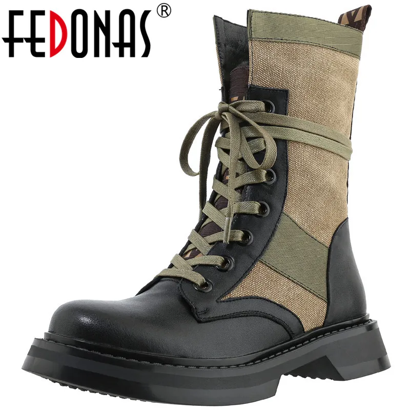 

FEDONAS Vintage Riding Equestrian Boots For Girls Genuine Leather Chunky Heels Shoe Woman Office Lady Working Women Ankle Boots