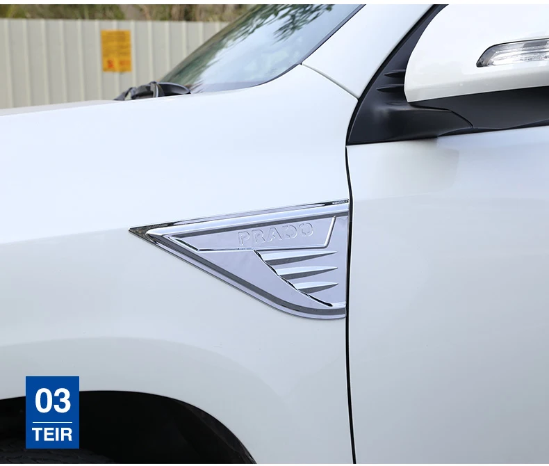 Для Toyota Land Cruiser Prado 150 аксессуар для автомобиля переднее крыло двигателя боковое вентиляционное отверстие крышка отделка акула жабры наклейка для вентиляционного отверстия