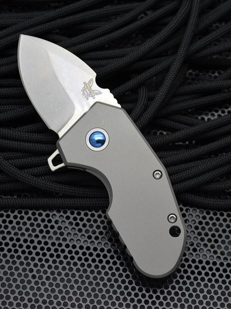 Benchmade 756 Titanium Alloy Handle Mini Folding Knife M390 Blade High Hardness Outdoor Pocket Knives EDC Defenses Tool enlarge