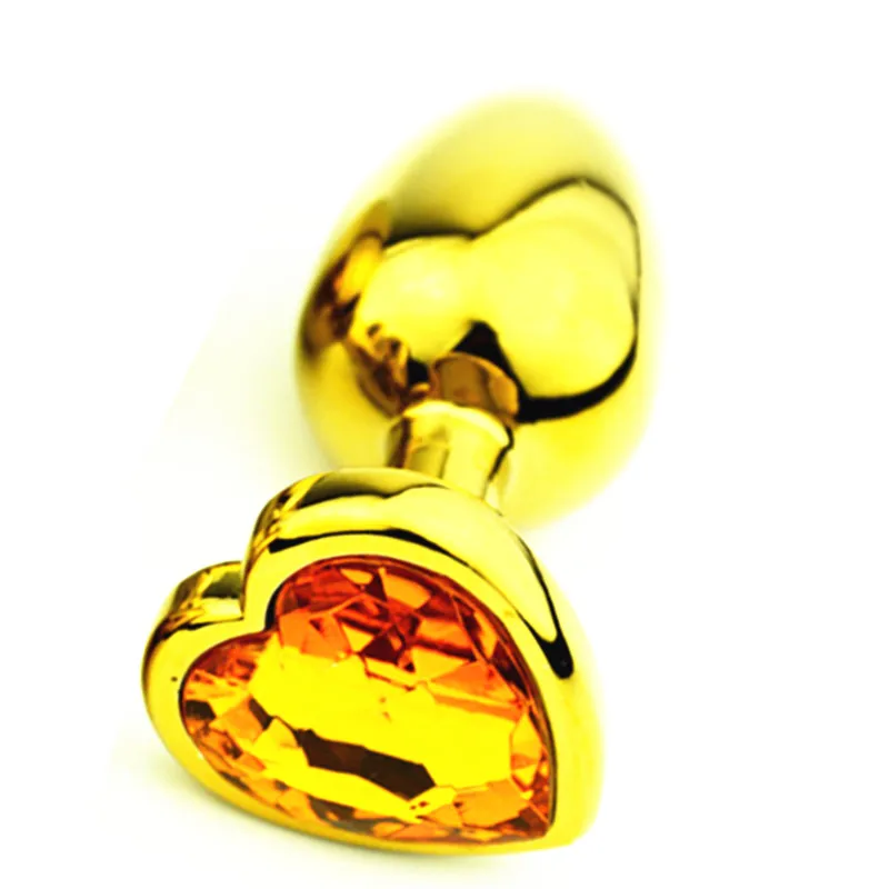 Анальная пробка золотого цвета 3 размера вы можете выбрать интимные игрушки для