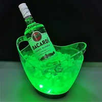 ice bucket beer champagne wine cooler tub bucket container 2l led color changing ice holder for bars nightclubs beverage drinks