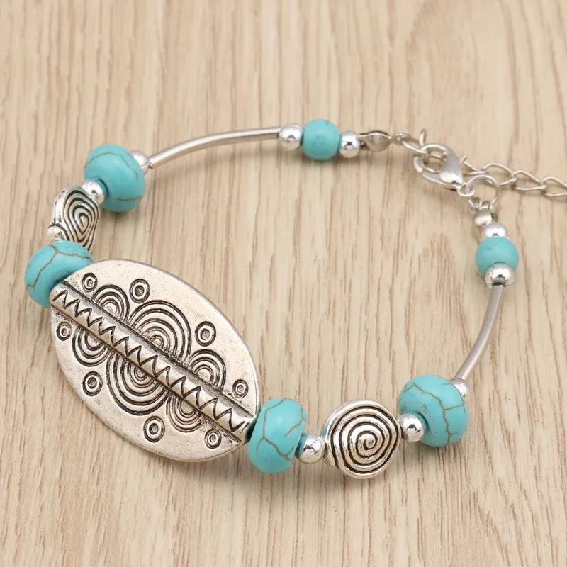 Популярный бирюзовый браслет ELIfashion из бисера богемный Овальный главный