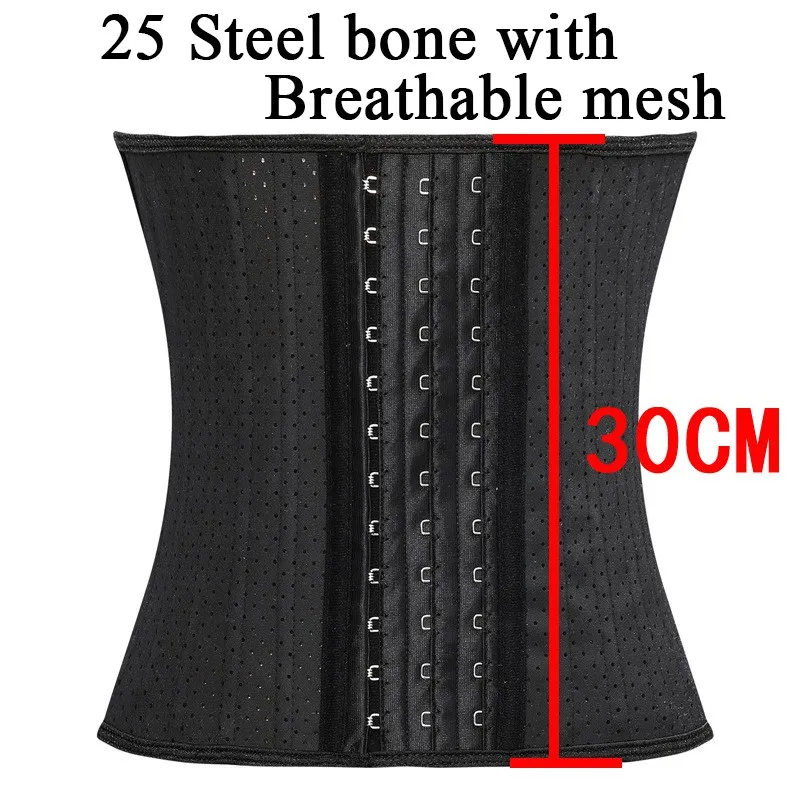 

2019 new 25 Steel Bone Punching 30CM Punching Breathable Sports Fitness Thin Waist Corset Waist belt XS-3XL durable
