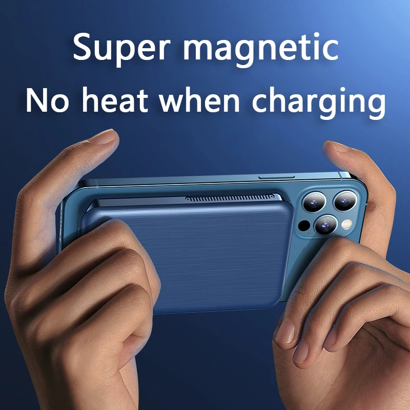 

15W Magnetic Wireless Charging Power Bank For Magsafe Charger For iphone 12Pro 12proMax 12mini Magnet External auxiliary Battery