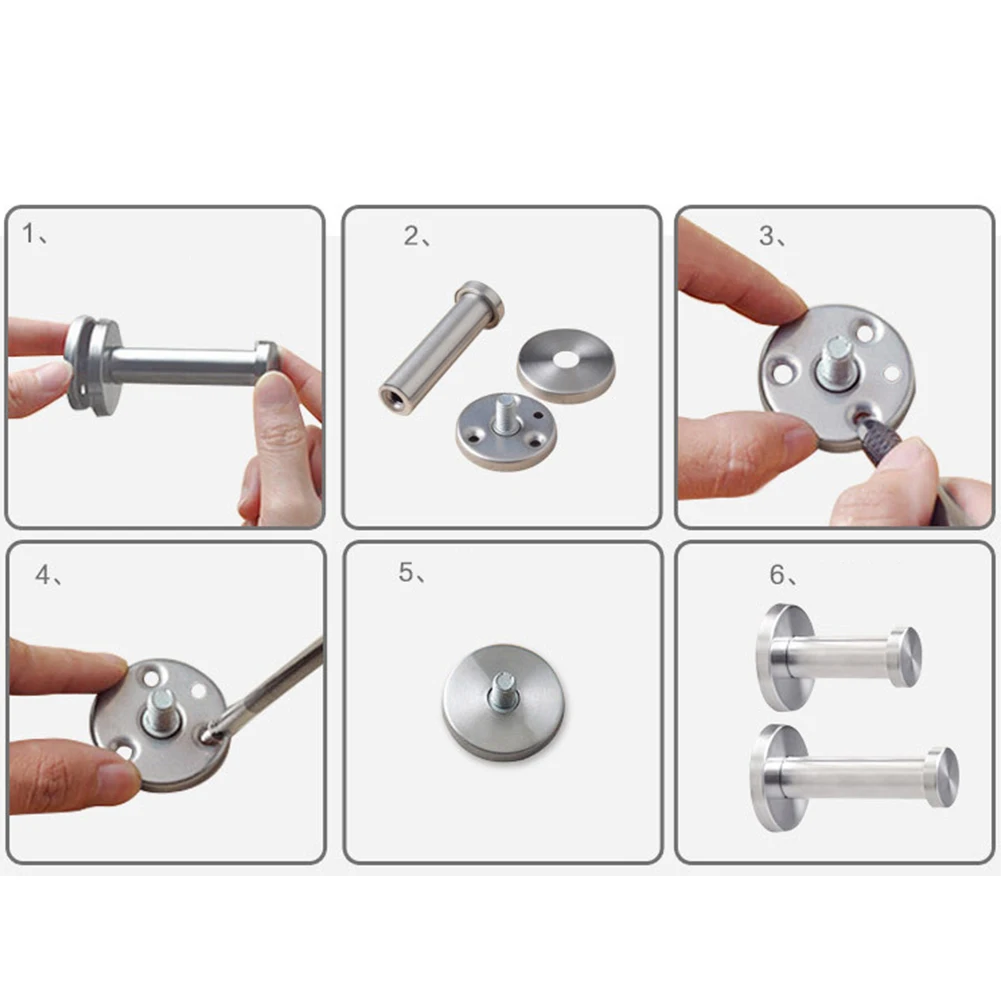 

Wall Mount Cylinder Robe Utility Strong Coat Stainless Steel Towel Silver Hook Bathroom